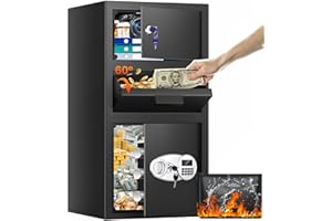 THMOSZ 5.6 Cuft Large Depository Drop Safe for Business, Anti-Theft Safe Box with Quick Place Drop Slot, Digital Keypad and Spare Key, Heavy Duty Drop Safes for Business Retail Mail Church Home