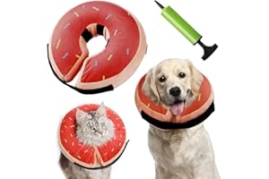 VERASTE Dog Cone Collar,Soft Cone Collar for Dogs After Surgery for Large Medium Small Dogs,Pet Inflatable Collar Protective Recovery Donut Collar Alternative E Collar Does not Block Vision S (Neck:5"-8")