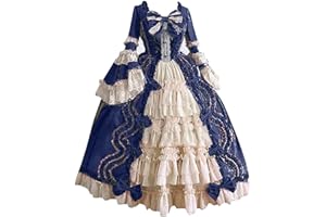 SHOPESSA Women's Victorian Gown French Lolita Dress Princess Costume Renaissance Dress Flare Sleeve Court Cosplay