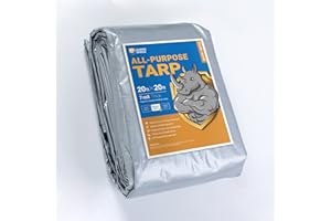 GUARD SHIELD Silver Tarp Waterproof 20x20 Feet Medium Duty All Purpose Poly Tarps Cover 7mil