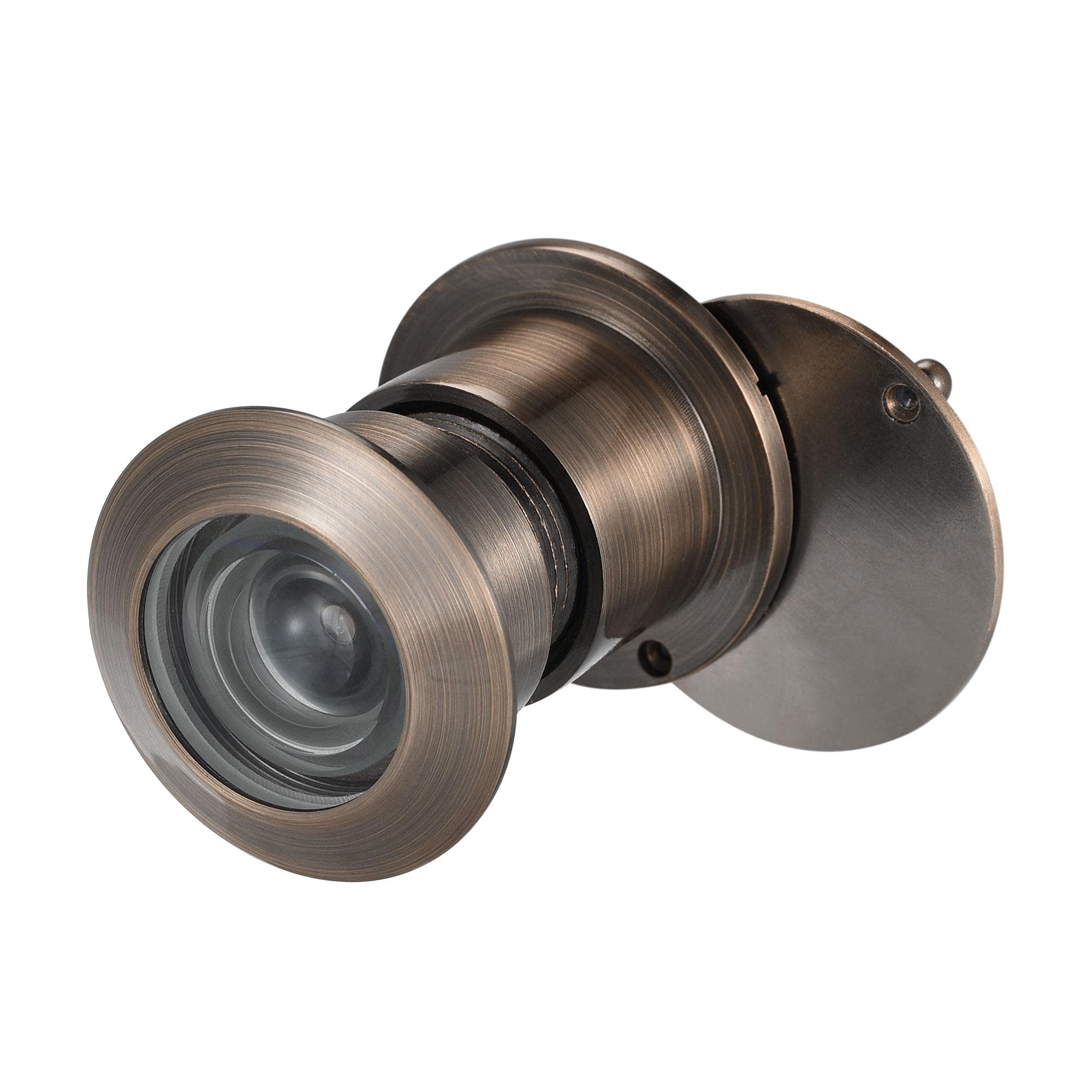sourcing map Brass Door Viewer Peephole 220-degree with Rotating Cover for 1-3/5 to 2-1/6 Inch Doors, Antique Brass Finish