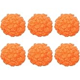 PATIKIL 6 Pcs Crafts Pom Poms Balls, 4-5cm (1.5-1.9Inch) Yarn Pom Poms Big Puff Ball with Elastic Loop for Keychain Knitting Hats DIY Arts Crafts Projects Home Decorations, Orange