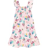 Disney Minnie Mouse Little Mermaid Princess Ariel Floral Girls Midi Dress Toddler to Big Kid