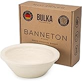Bulka Small Round 8" 500g Plane Banneton Bread Proofing Basket Pressed Wood Pulp, Sourdough Proofing Basket - Non-Stick Brotform Sourdough Bread Baking Supplies, Made in Germany.
