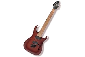 AKLOT Multi-Scale 7-String Electric Guitar: Roasted Maple Neck with String-Through Bridge Electric Guitars Kit with Okoume Body, HH Pickup, Gig Bag, Strap, String Mute, Distortion Pedal, XRN-7 TB