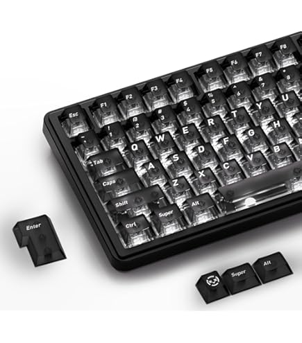 Amazon.com: GMKWTL XVX Black Shine Through Keycaps, Doubleshot PBT