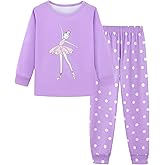 Mikrdoo Girls Pajamas Kids 2 Piece Pjs Set Soft Cozy Long Sleeve Top and Pants Stretchy Girls' Sleepwear Size 4-14 Years