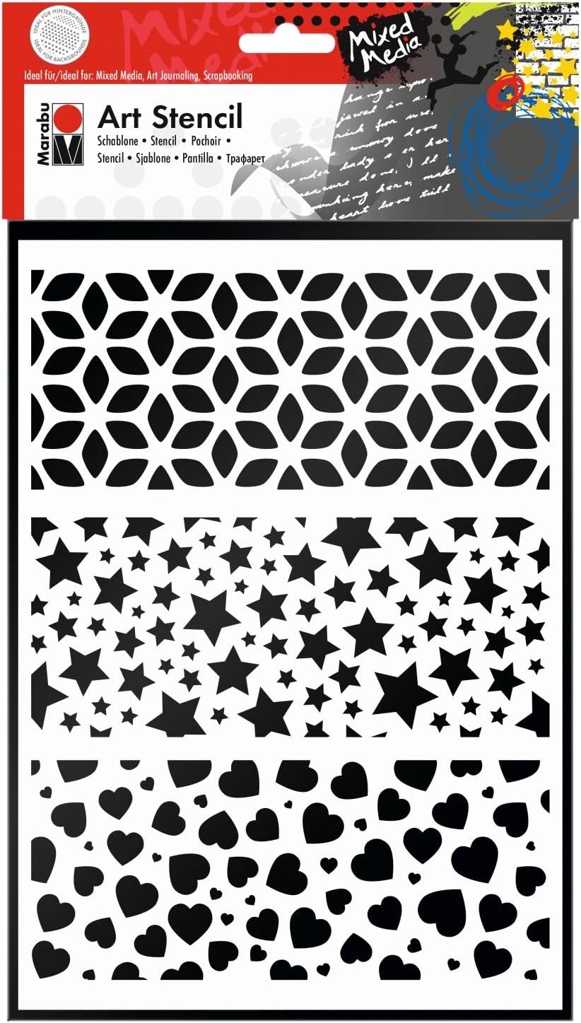 Marabu 028500001 Art Stencil A4 Modern Combination Amazon.co.uk