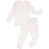 moimoln 6M-8Y Baby & Toddler Girl Floral Pajamas Soft Modal Cotton Breathable Snug-Fit Long Sleeve Sleepwear Set
