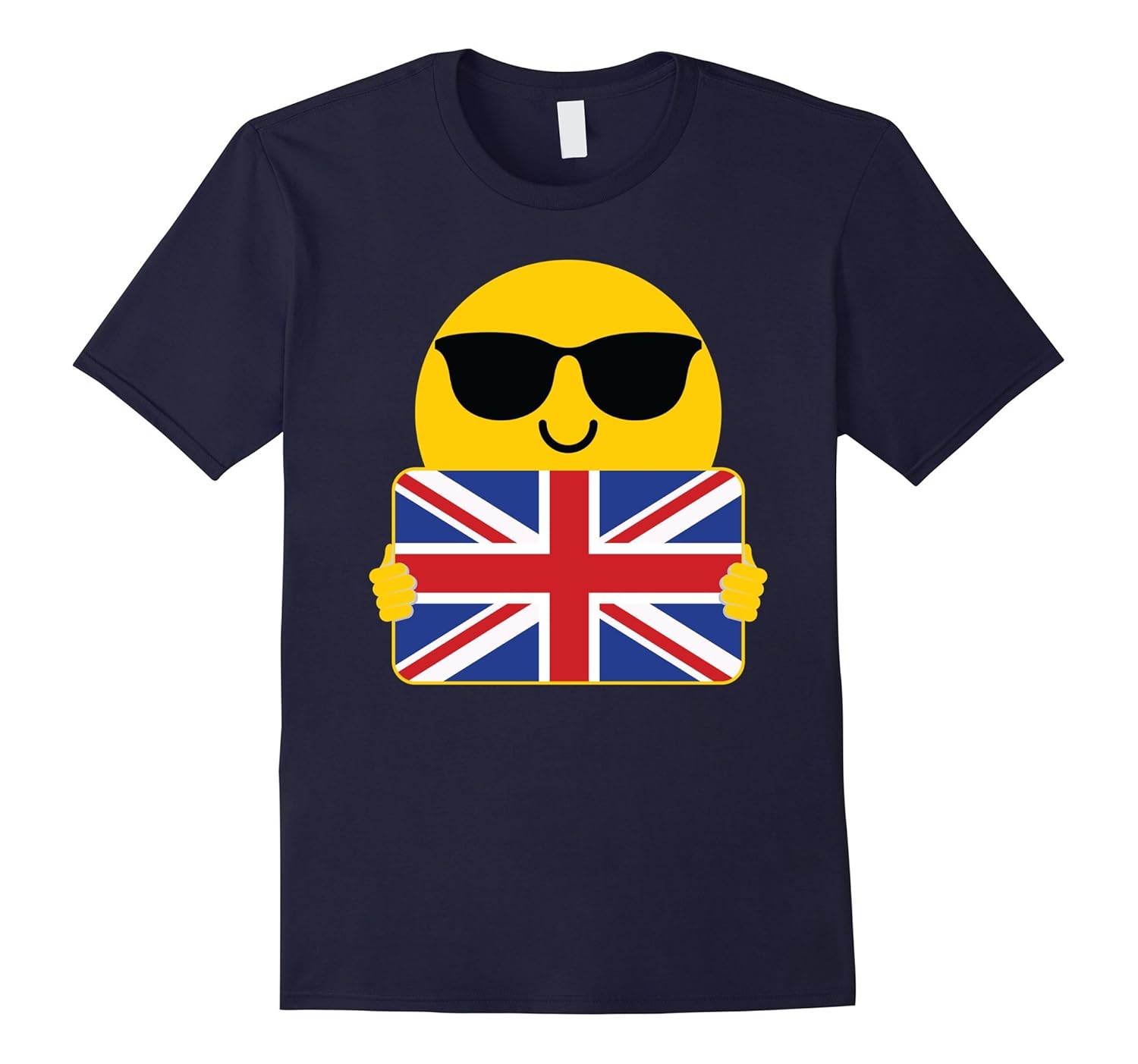 United Kingdom Union Jack Flag Shirt Sunglasses Emoji Tee-ANZ