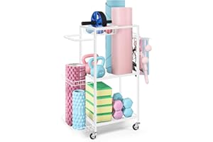 LIANTRAL Dumbbell Rack, Yoga Mat Storage Rack, Workout Equipment Storage Rack for Dumbbells Kettlebells Yoga Mat and Balls, H