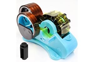Enskatec Blue Heat Tape Dispenser - Semi-Automatic, Plastic, 1" & 3" Core, Heat Transfer Tape Dispenser