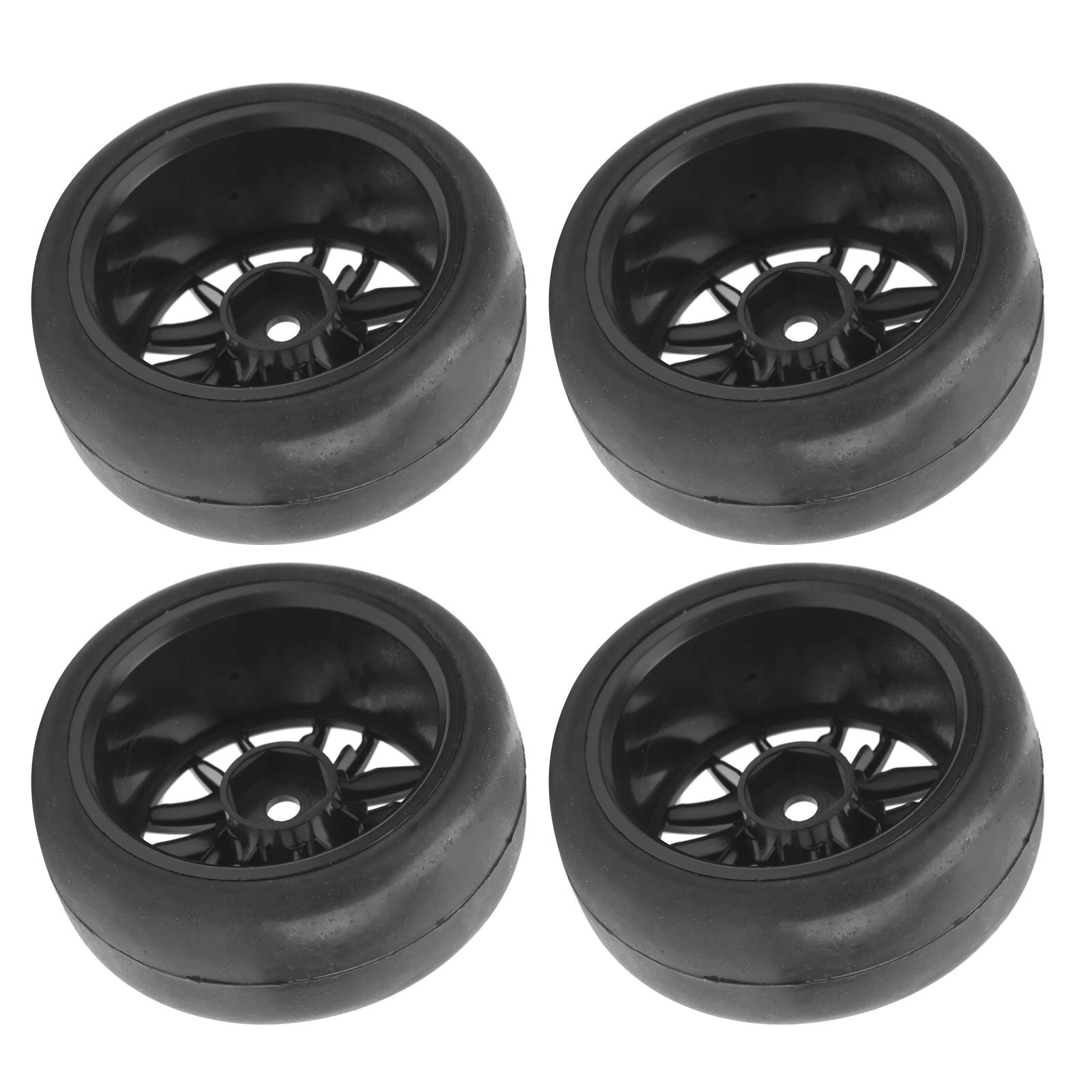 RC Tires, Durable Rubber Slicks RC Wheels 4Pcs 65mm Diameter Upgrade for Off-Road Racing Enthusiasts, Hobbyists, Competitive Car Events, and Truck Modeling