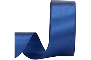 Nsilu Ribbon for Gift Wrapping 50 Yards Perfect Wedding Party Wreath Sewing DIY Hair Accessories Decoration Floral Hair Balloons Other Projects (Deep Blue, 1-1/2 inch)