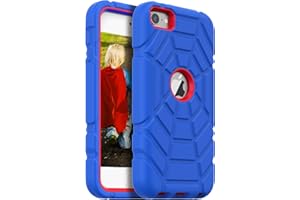 Grifobes for iPod Touch 7th Generation Case, iPod Touch 6th / 5th Generation Case, 3-in-1 Heavy Duty Shockproof Rugged Cover for iPod Touch 7/6/5 Case for Kids Boys Children (Blue+Red)