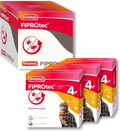 Beaphar FIPROtec Spot-On Cats 12 Treatments Flea Tick Vet Medicine