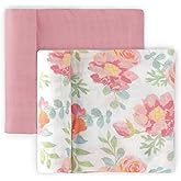 Featherhead™ 100% Cotton Muslin Swaddle Blankets for Baby Girl - Large 47”x 47” - Pre-Washed, Soft, & Breathable - Newborn Essential & Perfect Baby Registry Gift (2 Pack - Garden Floral)