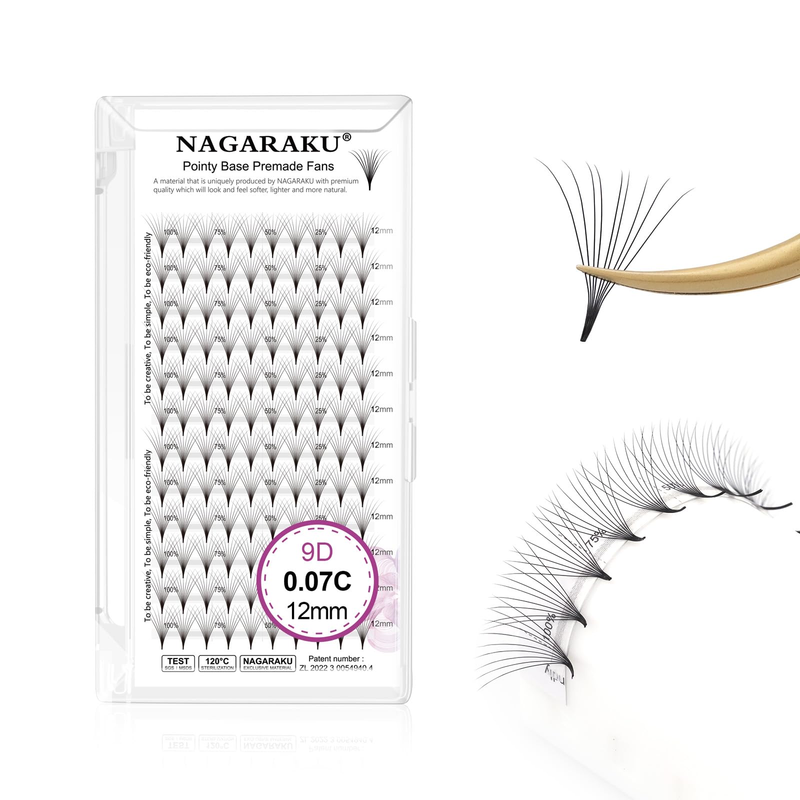 NAGARAKU Premade Fans Eyelash Extensions Premade