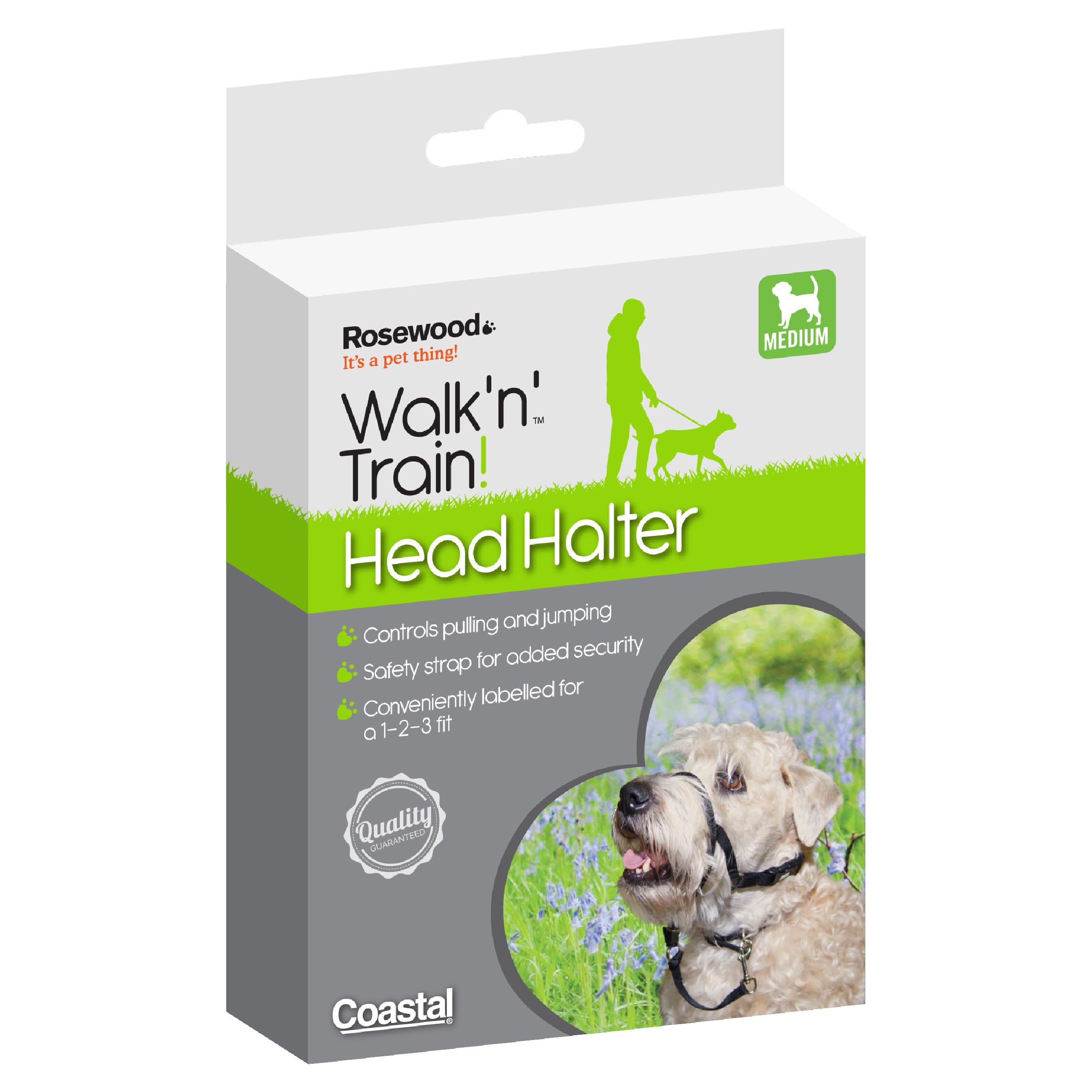 Rosewood Halter Head Dog Collar, Medium – Fully Adjustable, Gentle No-Pull Training Aid, Reduces Pulling Without Neck Strain, Comfortable, Secure Fit, Leash Training and Behaviour Control