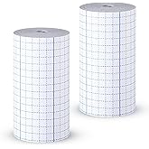 Nuanchu 2 Rolls Non-Woven Cover Roll Stretch Tape Non-Woven Adhesive Bandages Breathable Bandage Tape Cohesive Wrap Bandages Protective Stretch Bandage Film(6 Inch X 10.94 Yard,White)