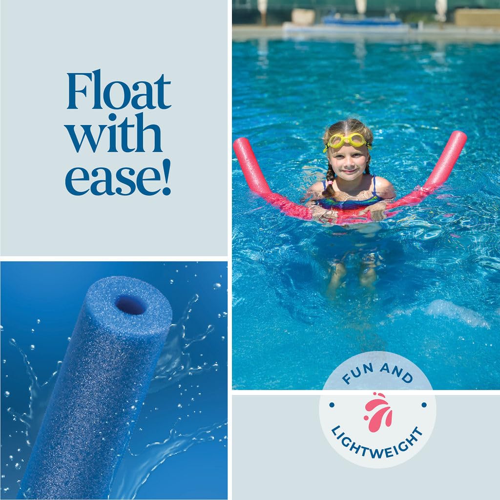 Play22 Pool Noodles Foam - Soft Large Rainbow Foam Noodle Tube, 6 Colors Bulk Swim Noodles, Multi-Purpose, Pool Toy, Floating Training Device, Exercise Aid, Craft Projects
