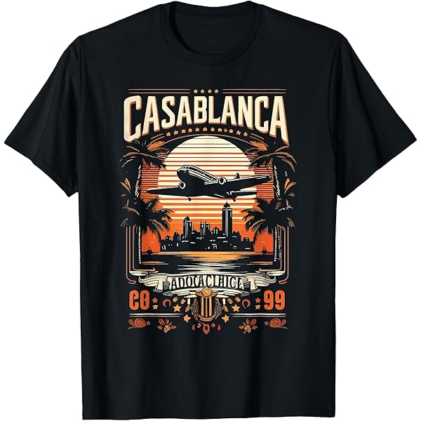 Amazon.com: Casablanca Morocco Retro Vintage T-Shirt