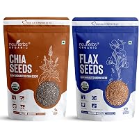 Neuherbs Chia & Flax Seeds Combo for Healthy digestion, Weight management, Healthy skin & hair- (Chia seed 200g + Flax…