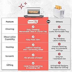 DASH Clear View Toaster - Compact Design with 7