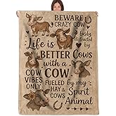 RQTWC Cow Lover Throw Blanket Gifts for Boys Girls Kids Adults, Farm Cow Flannel Blankets for Travel Sofa Living Room Decor 50"X60"