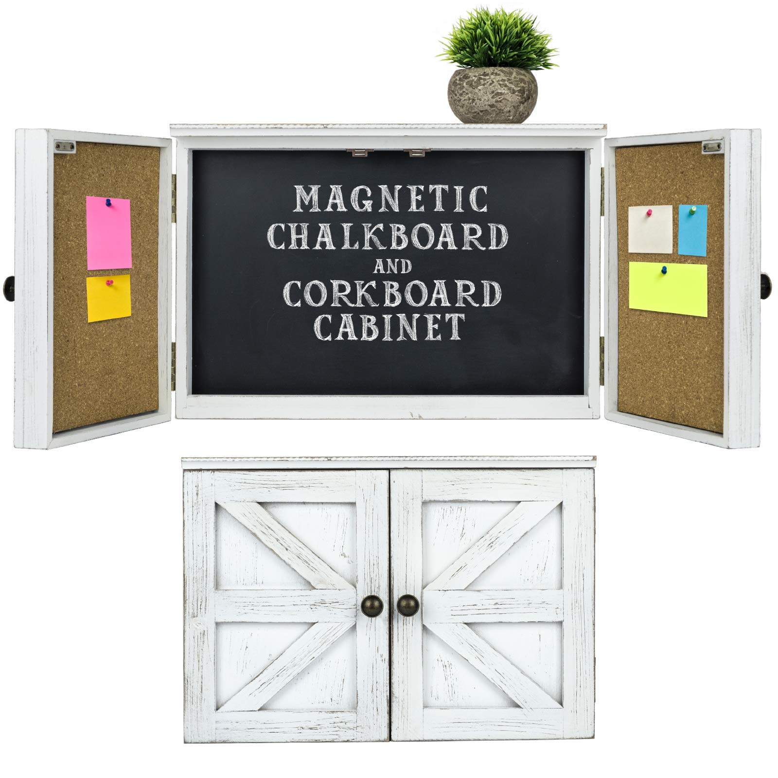 Wooden Rustic Chalkboard Wall Mounted Entryway