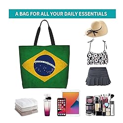 YSBYEIU Cute Brazil Flag Tote Bag For Women Men