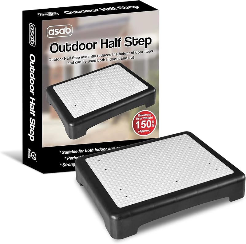 ASAB Portable Half Step Stool Non Slip Mobility Aid 49x39x9.5 cm