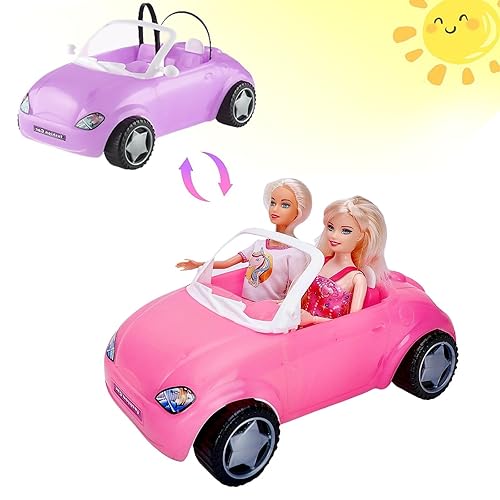 Convertible Car for Dolls, Sunlight Changes Color Convertible Doll