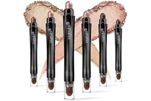 LUXAZA 6PCS Eyeshadow Stick Makeup Sets, Waterproof Champagne Shadow Stick,Metallic And Matte Shimmer Eye Shadow Pencil,Pink Eye Brightener Stick Pencil Crayon, B06-Pink Ocean