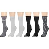 Cuddl Duds Women Super Soft 6 Pair Pack Modern Multicolor Easy Care Crew Midweight Socks