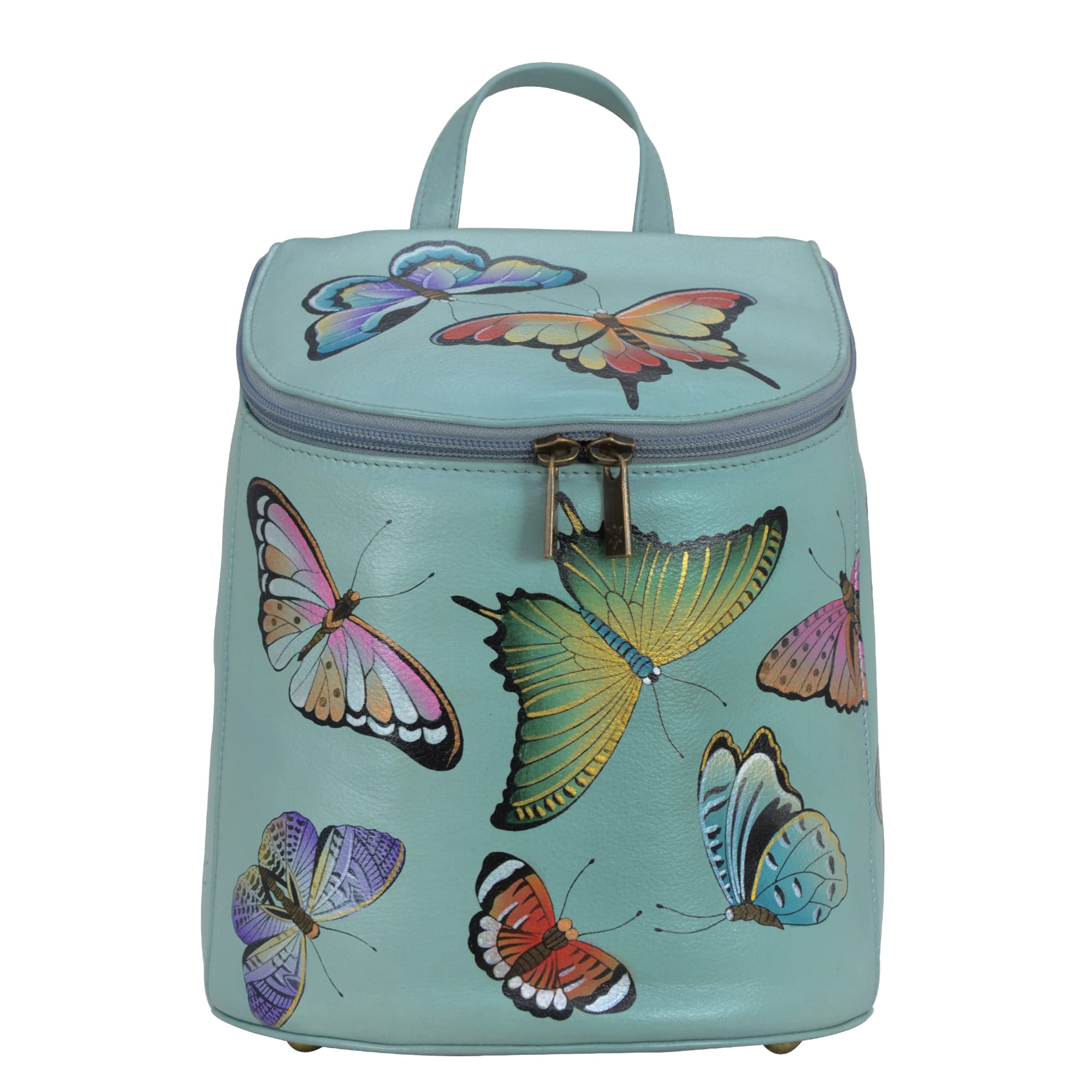 Anuschka Women’s Original Leather Hand-Painted Backpack, Butterfly Heaven, One Size