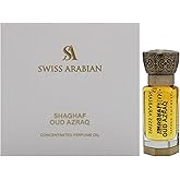Swiss Arabian Shaghaf Oud Azraq - Luxurious Concentrated Perfume Oil - Long Lasting Artisan Perfume with Notes of Honey, Amber, and Leather - 0.4 oz