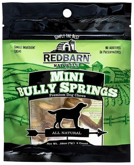 Amazon Com Redbarn Mini Bully Spring Dog Chew 3 Pack Pet Supplies