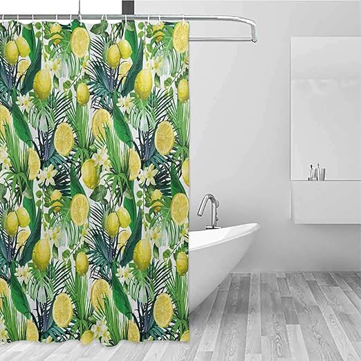 Doldss Home Decor Duschvorhang Natur Stoff Duschvorhang Badezimmer Blau Grun Weiss 72 Xl84 183cmx214cm Color04 Amazon De Kuche Haushalt