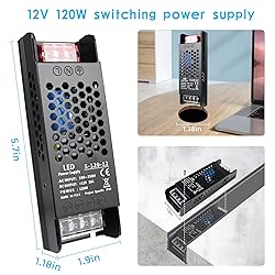 inShareplus DC 12V 10A 120W Power Supply, AC