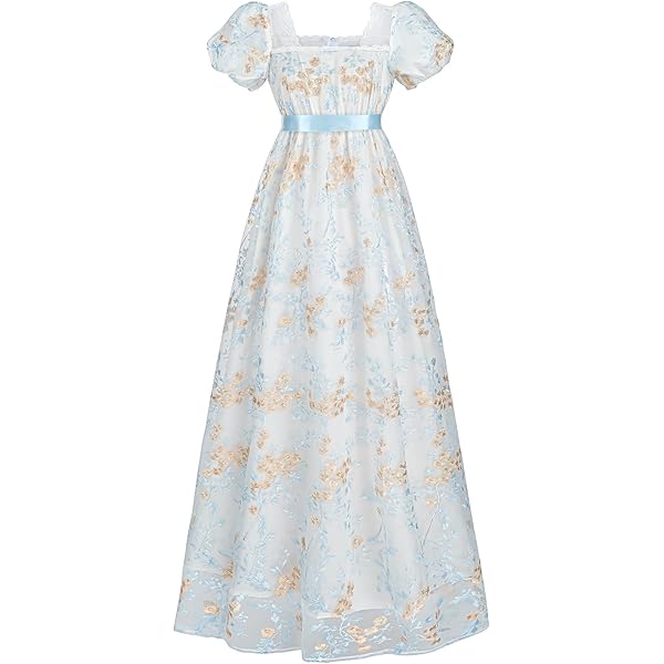 Empire Waist Historical Dress Women's Regency Era Ball Gown  Victorian 1800s  Costume Dress With Empire Waist & Pearl Accents Victorian Era Dress For  Women