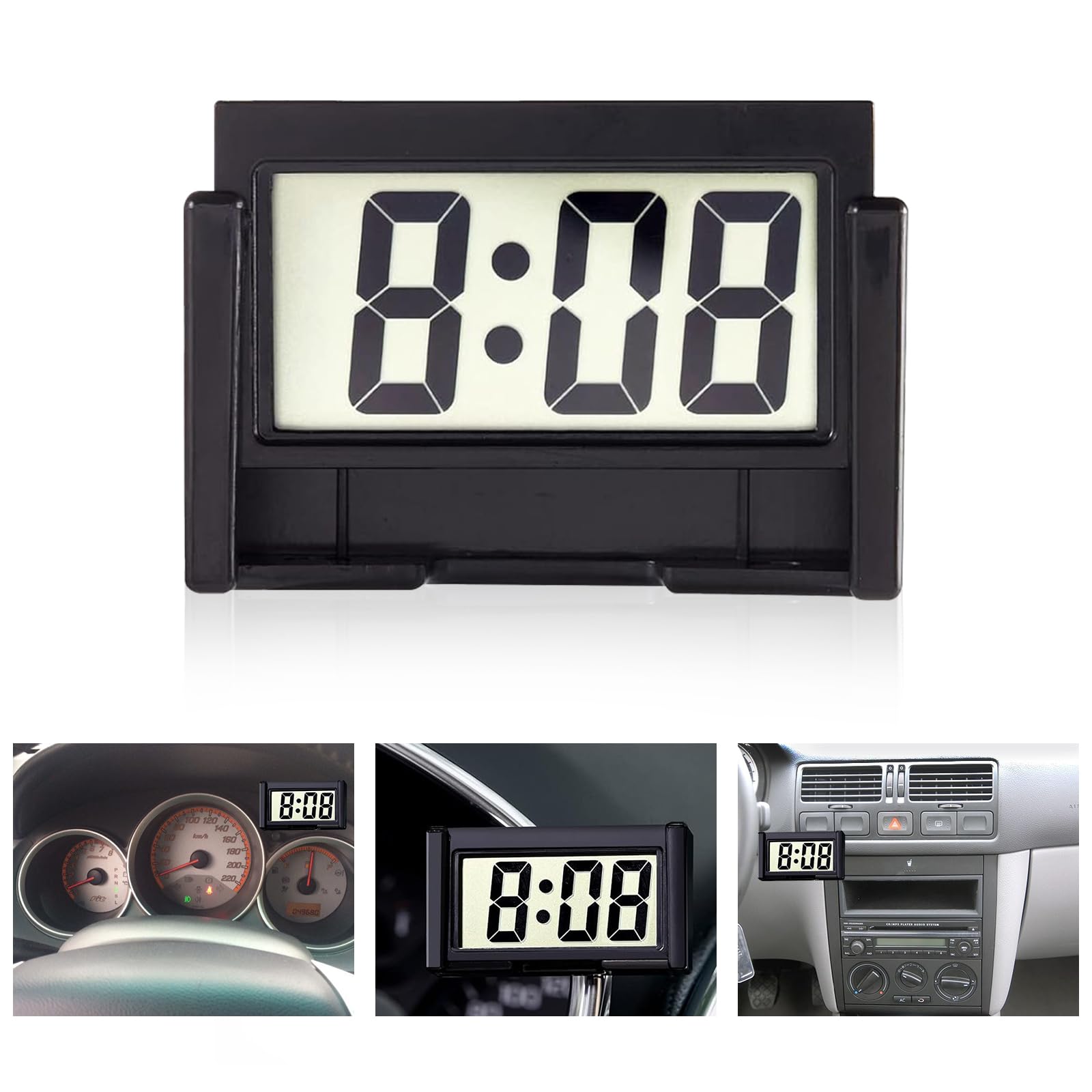Car Dashboard Digital Clock - with Jumbo LCD Time