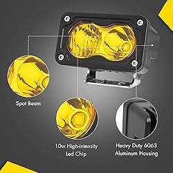 ANGU-OFFROAD Yellow LED Combo Lights, 2PCS 3Inch