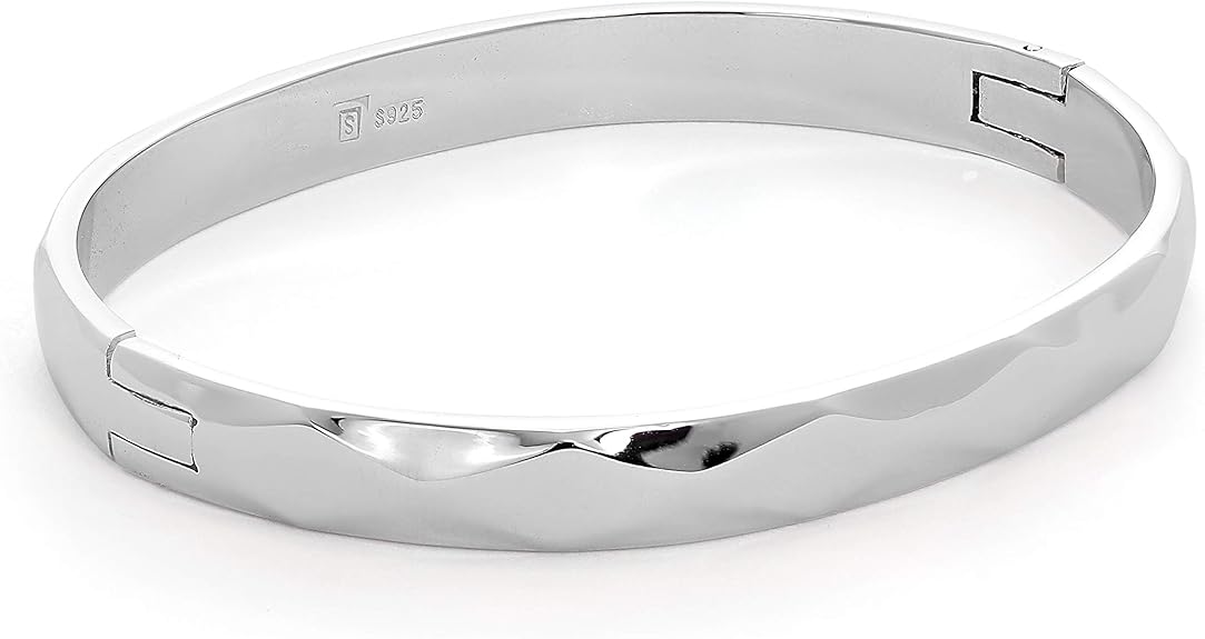 Bracelet Jonc Ovale Epais en Argent 925/1000 Amazon.fr Bijoux