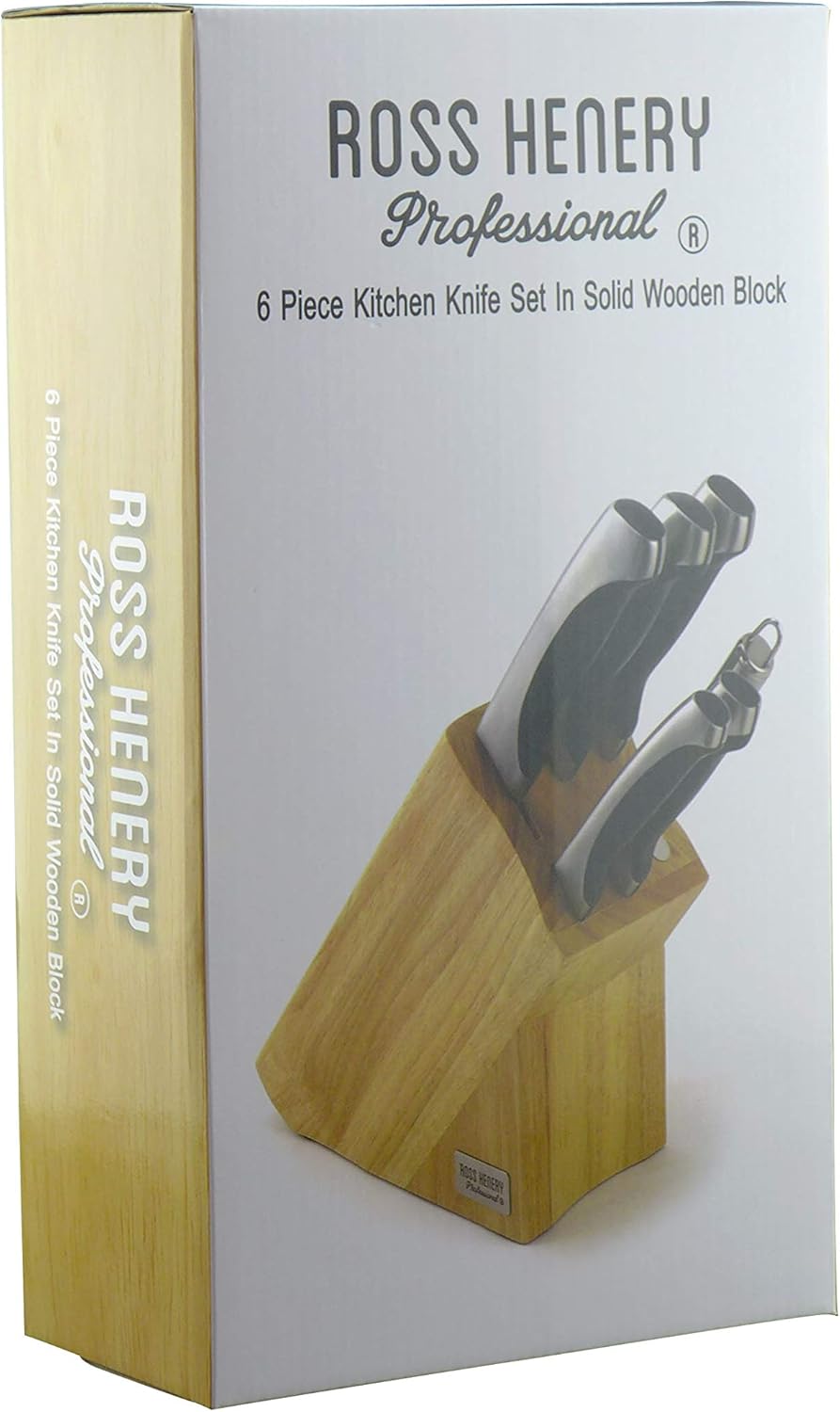 ROSS HENERY Professional 6 Piece Stainless Steel Kitchen Knife Set in