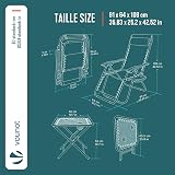VOUNOT Zero Gravity Chair Set of 2 with Side Table Black Folding Loungers view 3