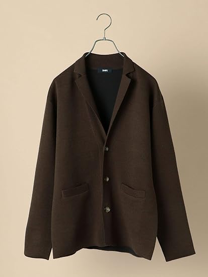 Amazon シップス ジャケット 洗えるニット抗菌 防臭 遠赤外線 カーディガン ジャケット メンズ ブラウン 茶色 S メンズ 通販