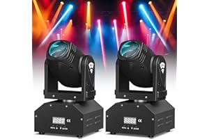 DJ Lights Moving Head U`King Mini LED Moving Head Light RGBW Stage Lighting Beam Spot Lights by DMX 512 Sound Activated Control for Wedding Disco Party Indoor Christmas and Halloween(Set of 2)