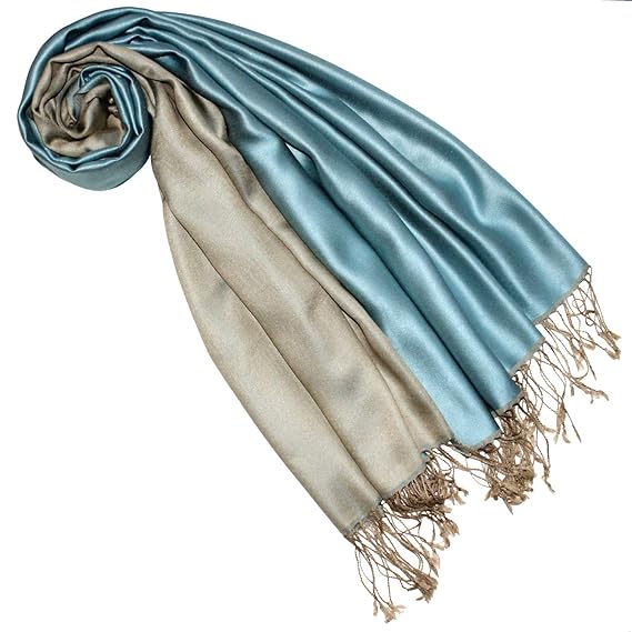 Lorenzo Cana Luxus Pashmina Damenschal Wendeschal 70% Seide 30% Viskose Schaltuch 70 x 190 cm zweifarbig Schal Stola Umschlag