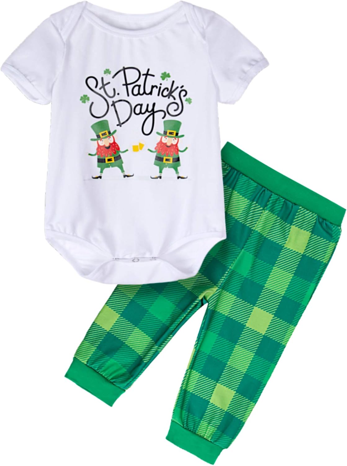 COSLAND Baby Boys St.Patrick's Day Leprechaun Pants Set Green 612